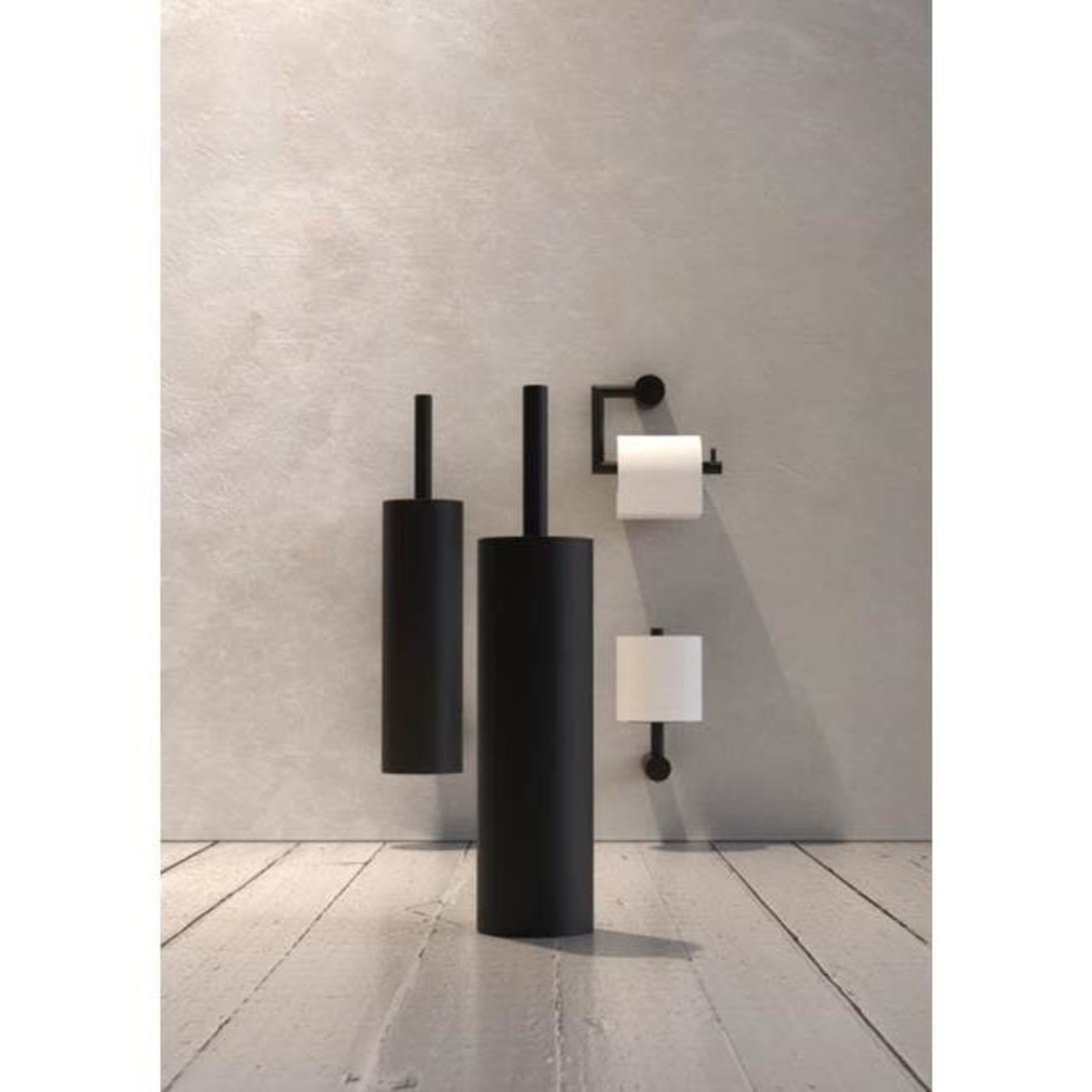 Toilettenpapierhalter 1, Edelstahl Schwarz Matt