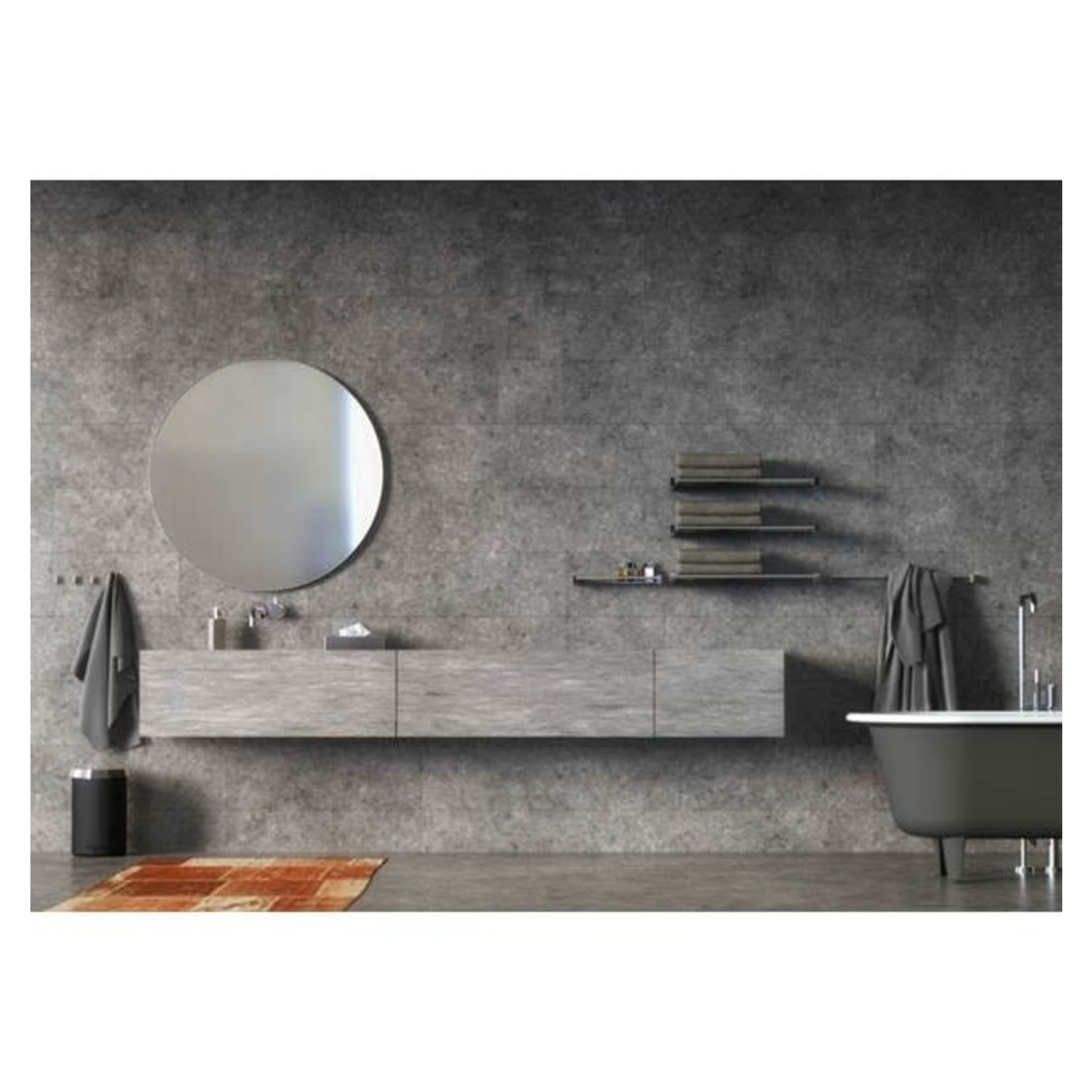 Duschablage B37.5xT10.5x3.6cm, schwarz gebürstet