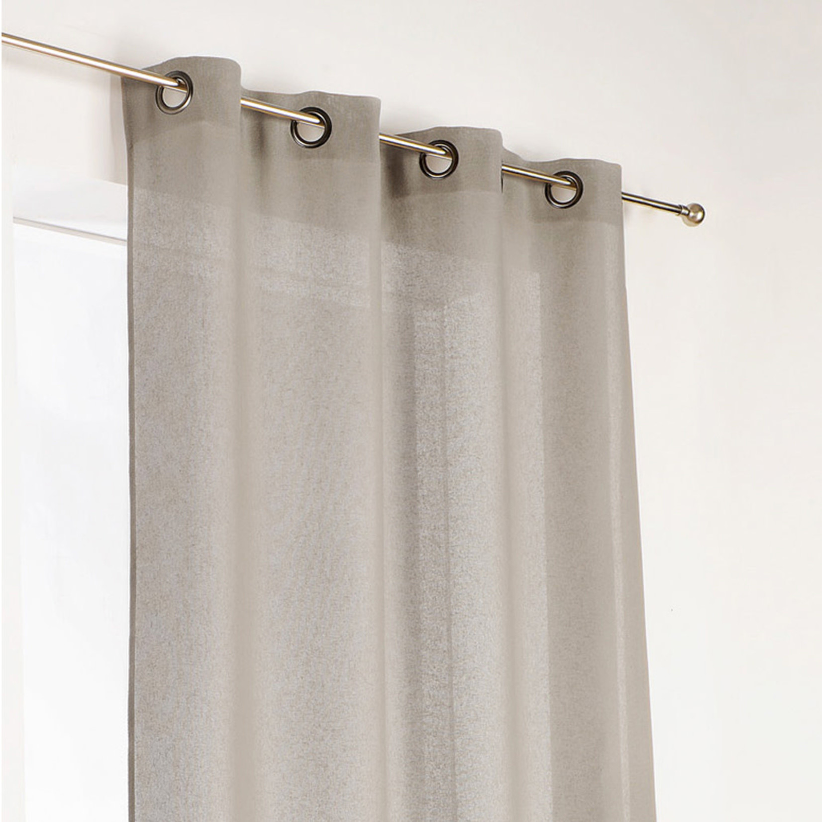 Vorhang mit Maxi-Gleiter, taupe 145x260cm, 100% LI