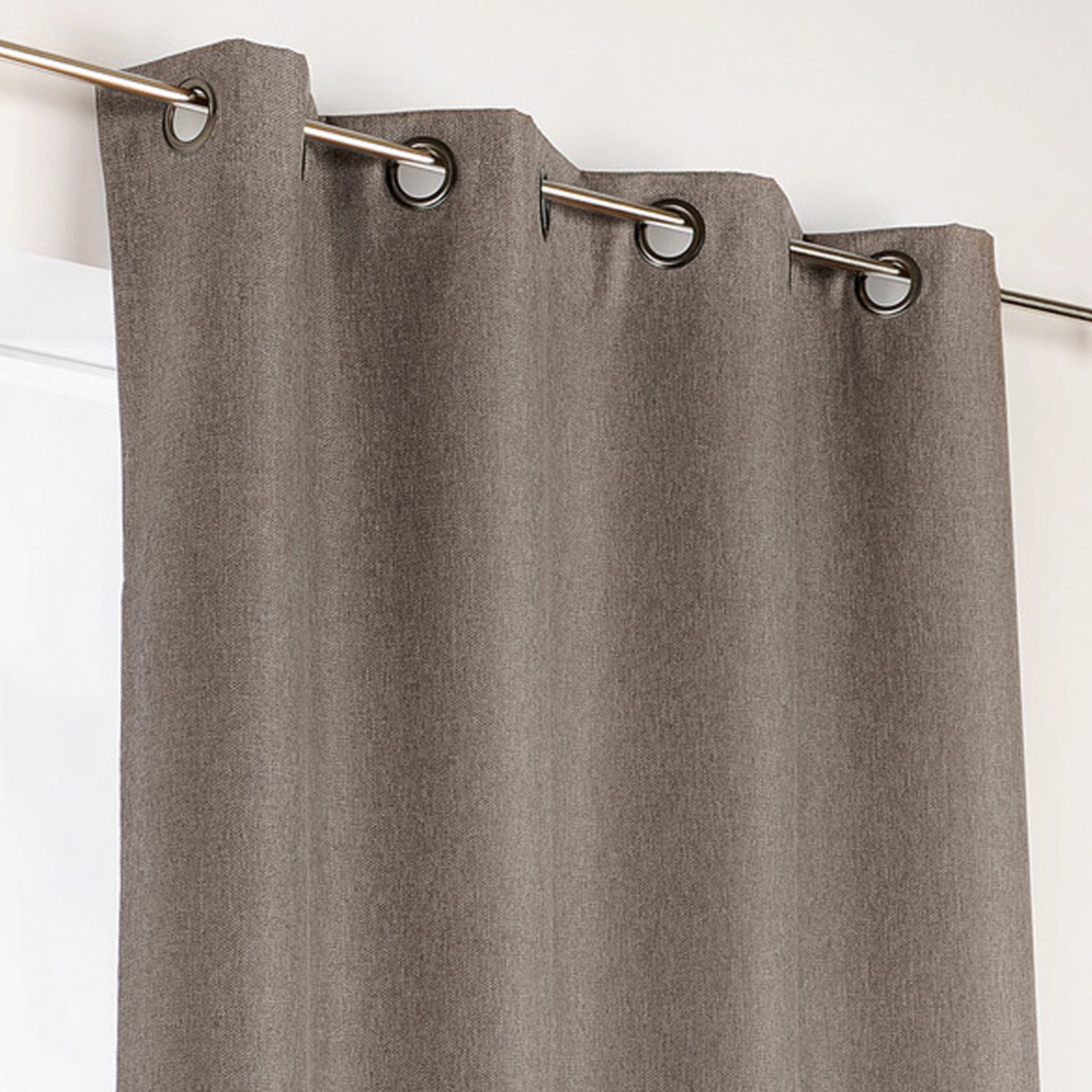 Vorhang mit Maxi-Gleiter, taupe 140x240cm, 100% POLY