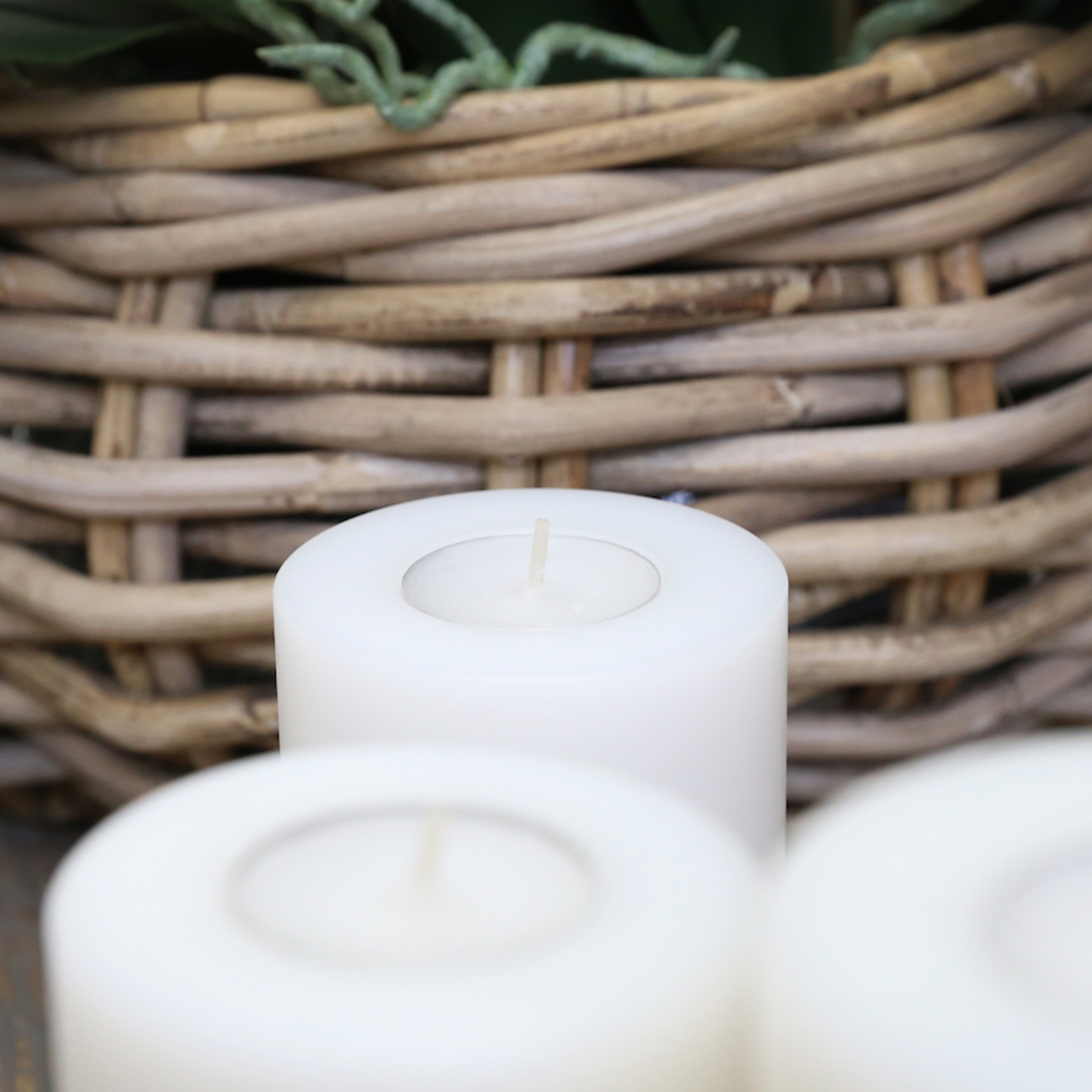 Kunst Kerze für Teelicht 7x5cm weiss