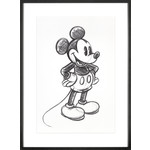 Mickey Sketch Bild mit schwarzem Rahmen 62x82 cm