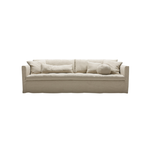 Cozy Sofa 2-Sitzer mit loser Husse 200x107xH84cm (Daunenfüllung), Stoff: Linen L007 1 natur (Kat. E)