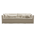 Cozy Sofa 4-Sitzer mit looser Husse 270x107x84cm (Daunenfüllung), Stoff: Linen L007 1 natur (Kat. E)