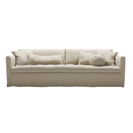 Sofa Cozy 4-Sitzer mit looser Husse 270x107x84cm (Daunenfüllung), Stoff: Linen L007 1 natur (Kat. E)