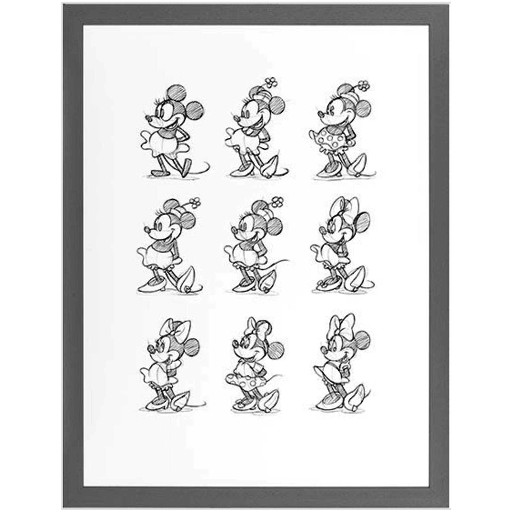 Bild Minnie Mouse Serie 66x86cm Holzrahmen antrazit