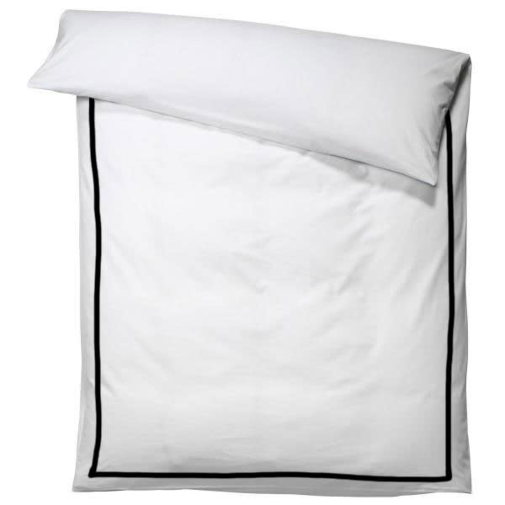 Berwick Baumwollduvetbezug 200x210cm weiss mit schwarzem Saum