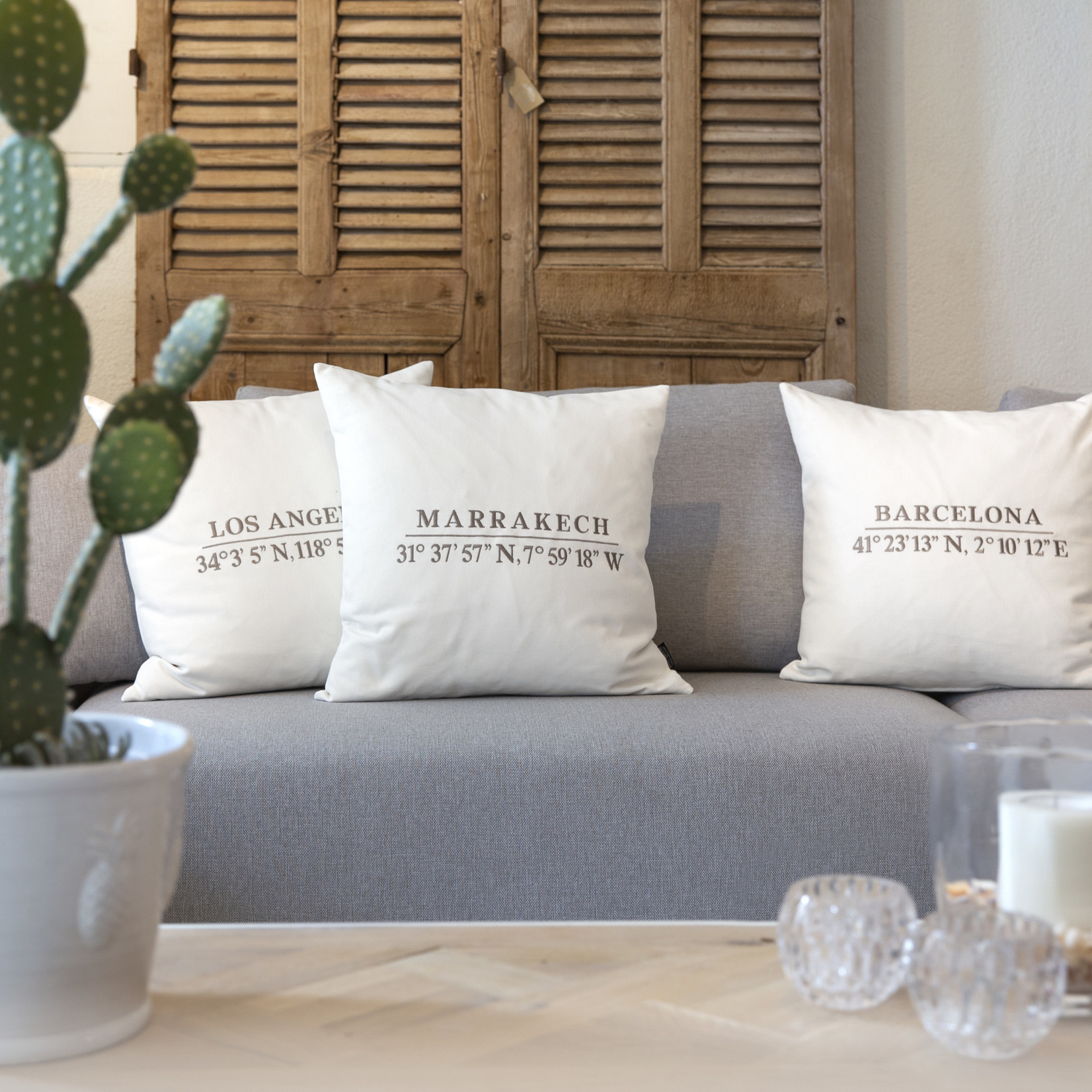 Area Kissen Los Angeles, Max weiss, 55x55cm