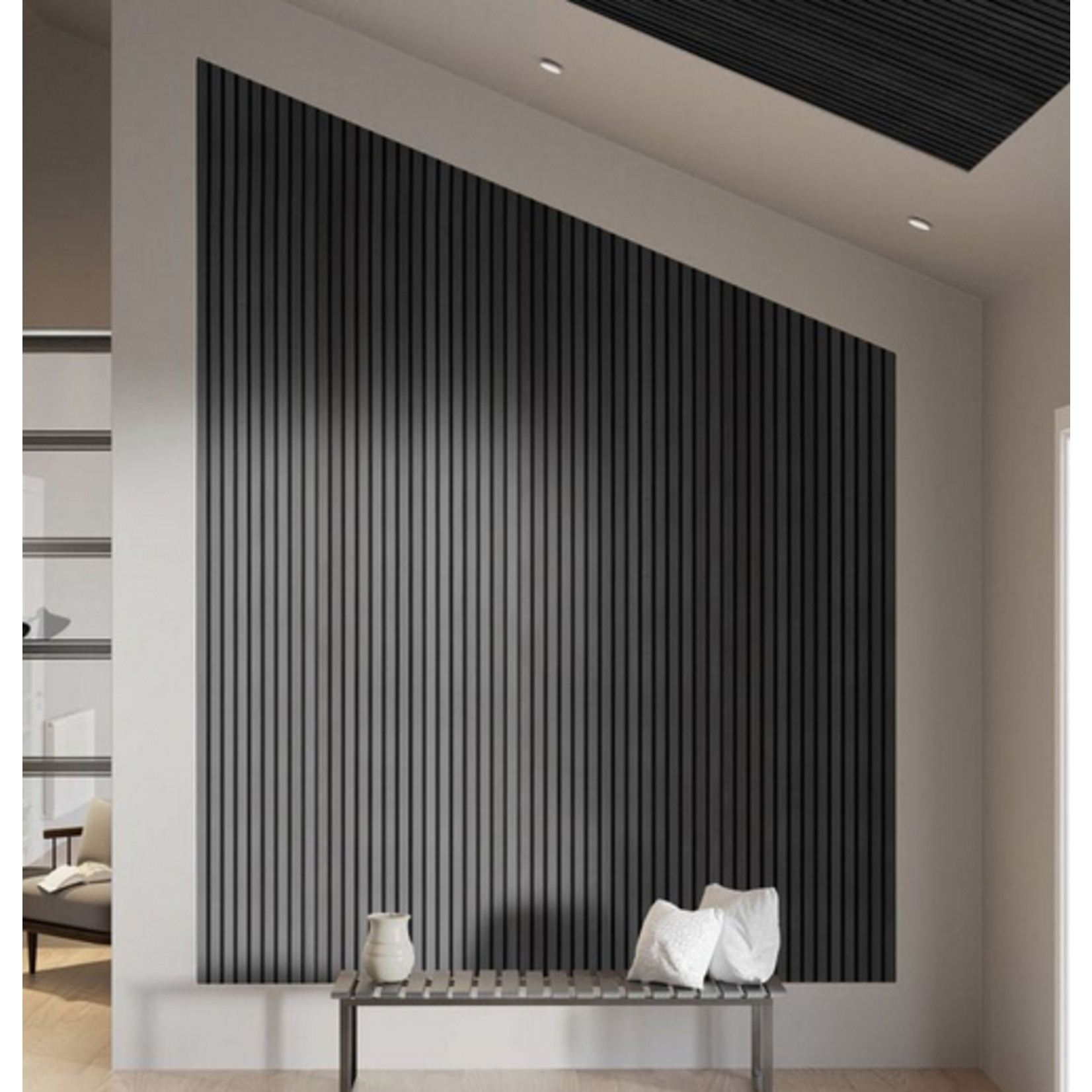Akustikpaneel - Esche schwarz, 240x60x2.2cm