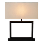 Venezia Tischlampe 40x15xH51cm Metall schwarz & Leinen weiss