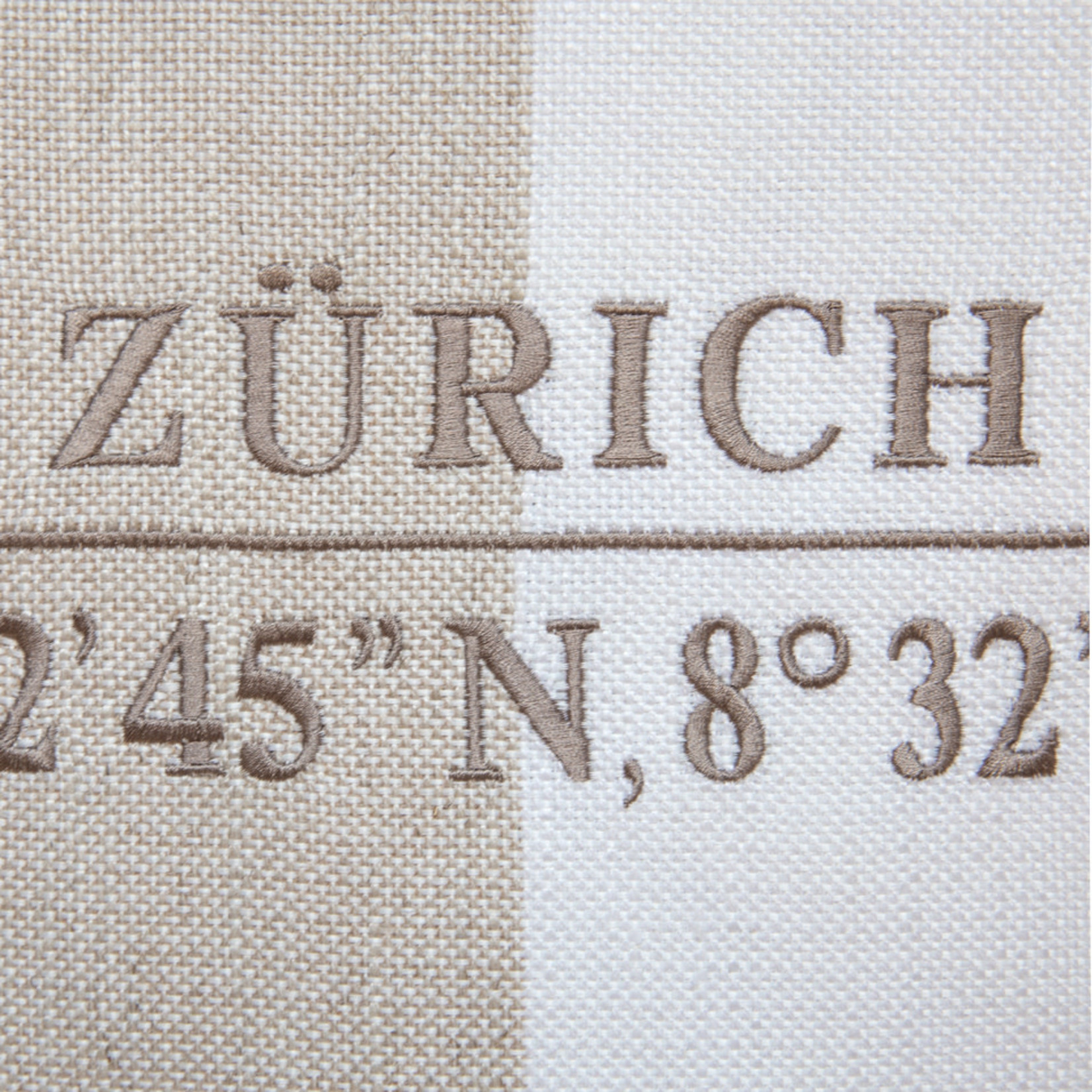 Area Kissen Zürich weiss/beige gestreift 55x55cm, inkl. Innenkissen