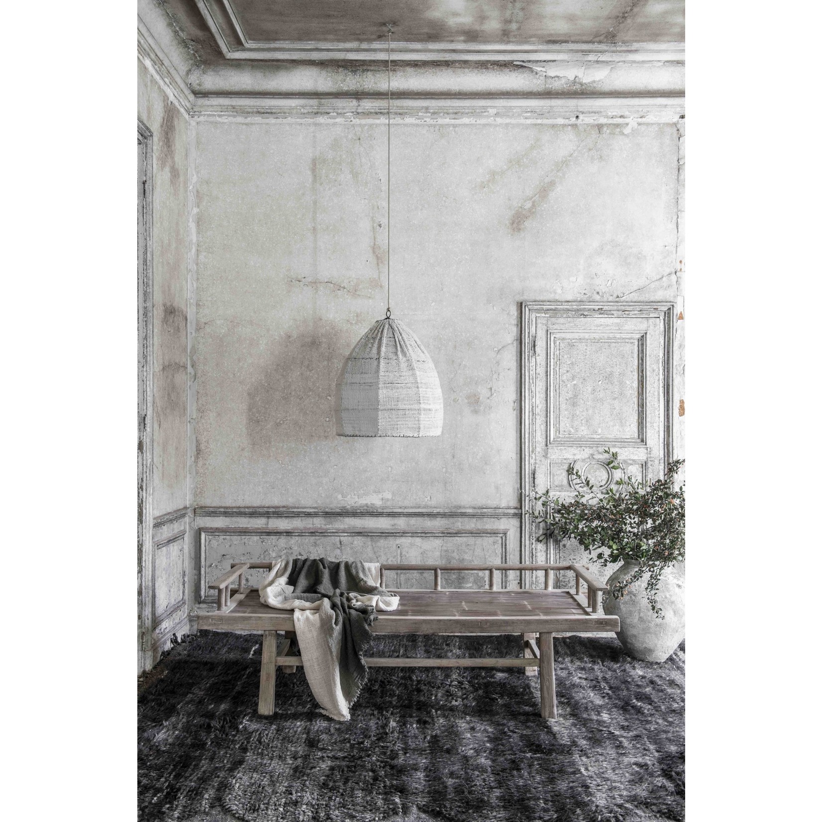 Andalusia Hängelampe L, Baumwolle handgewoben, 63xH79cm