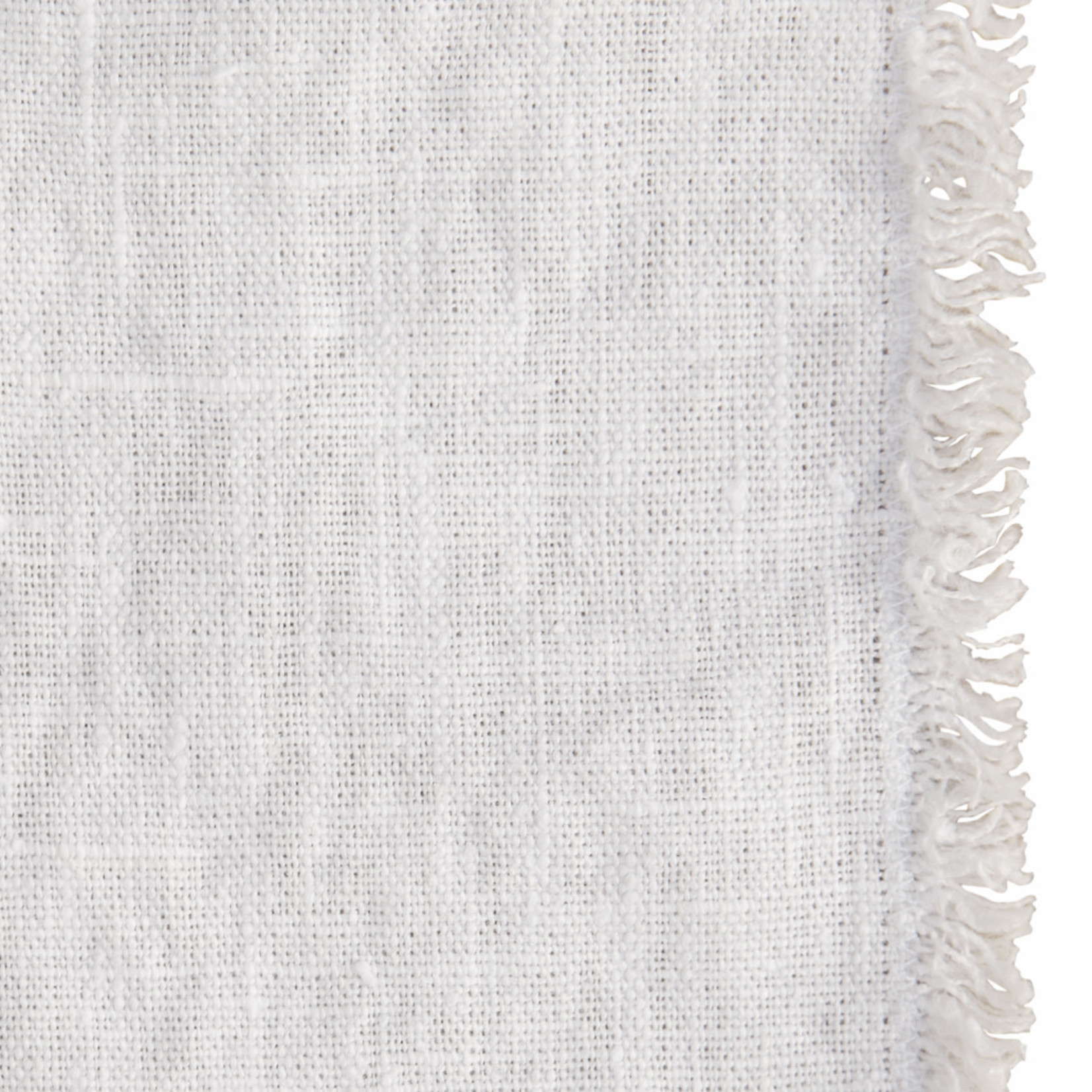 Serviette weiss mit Fransen 45x45cm, 100% Leinen