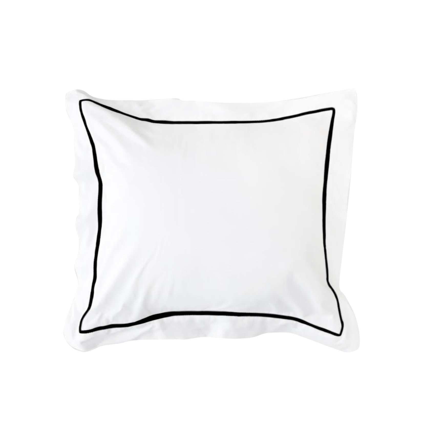 Berwick Baumwollkissenbezug 65x65cm weiss mit schwarzem Saum