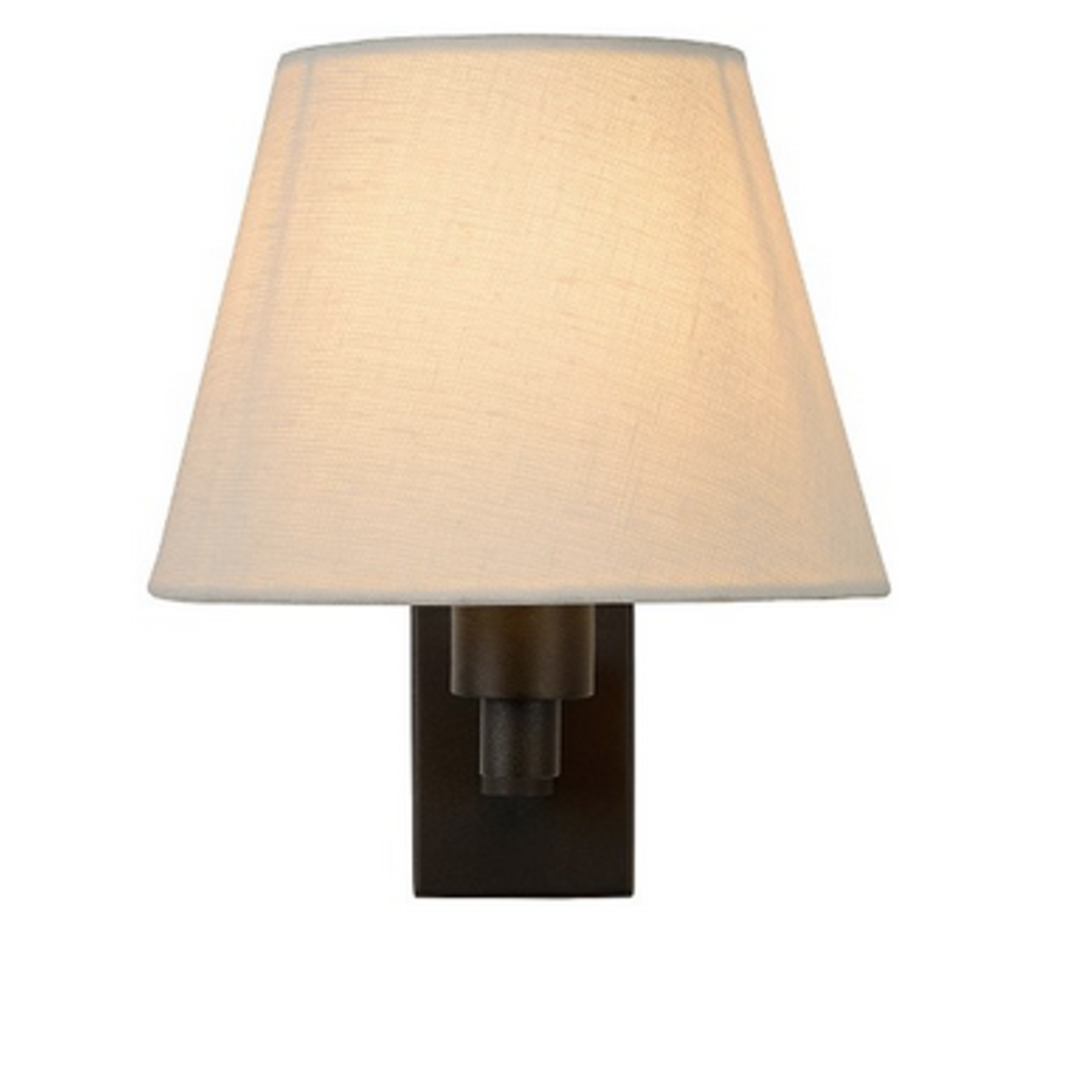Bright Wandlampe schwenkbar,  Metall/weisser Leinen Lampenschirm 19x25xH20cm