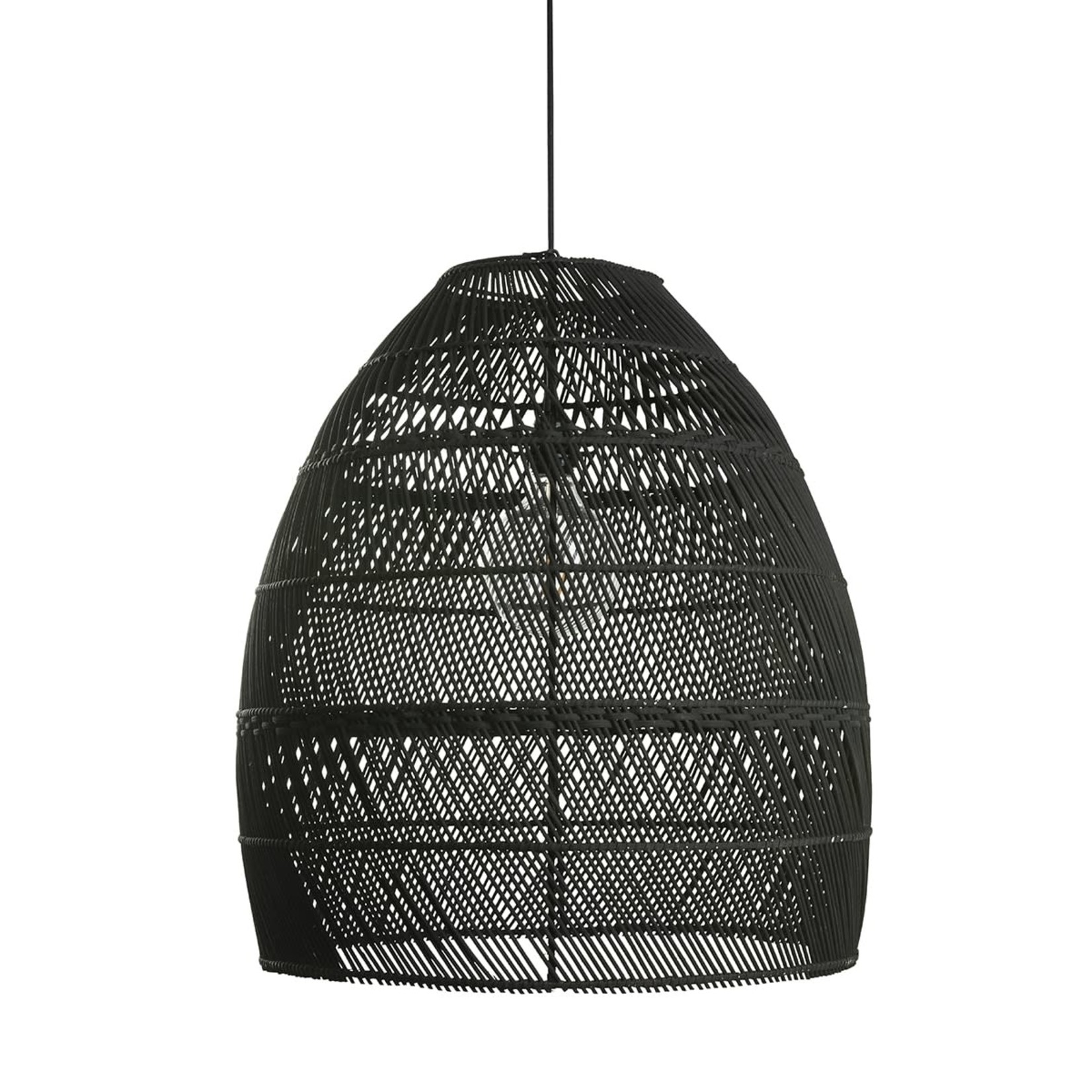 Lampenschirm  Rattan handgefertigt, schwarz, 50x60cm