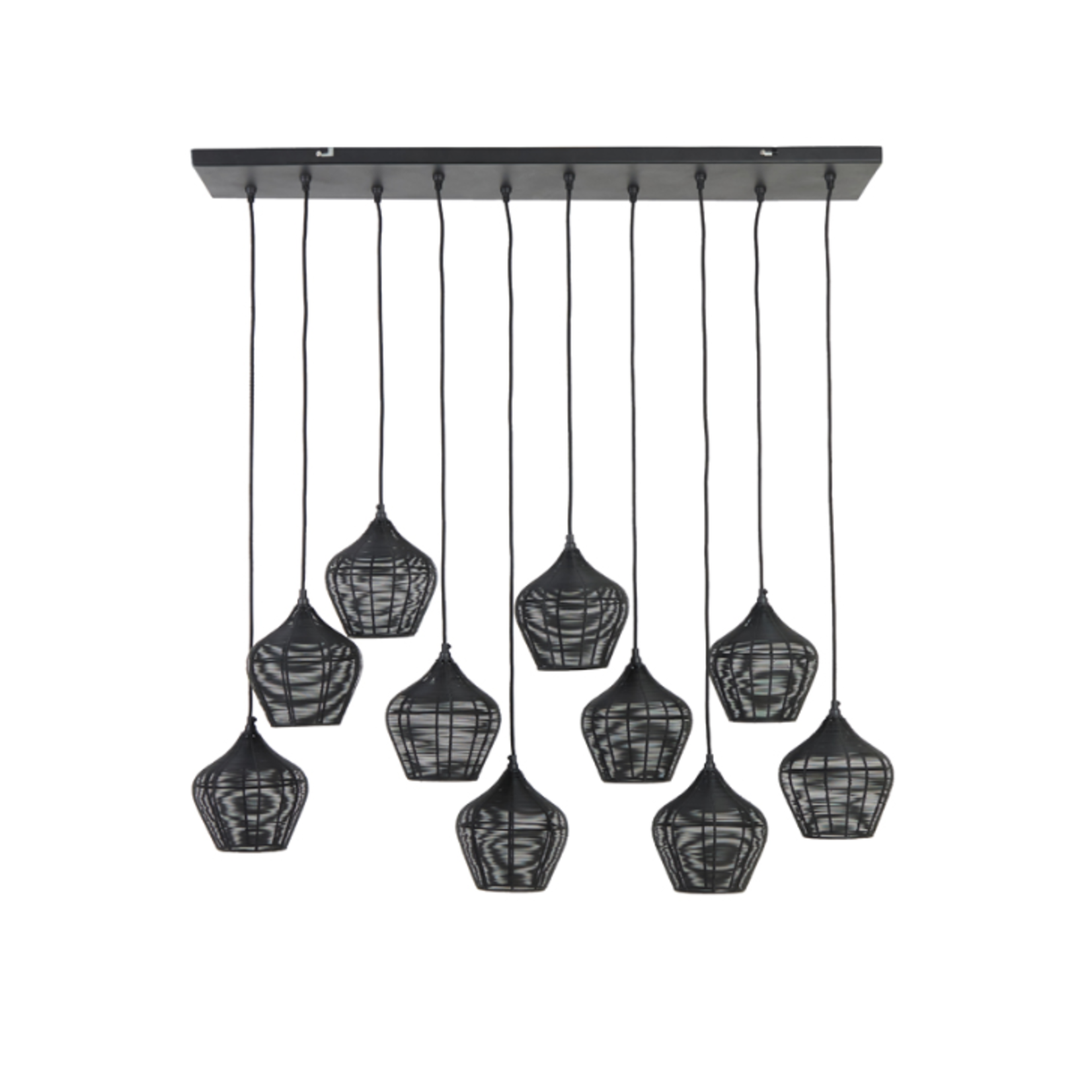Alicante Hängelampe mit 10 Leuchten 120x25x29.5cm Metall schwarz