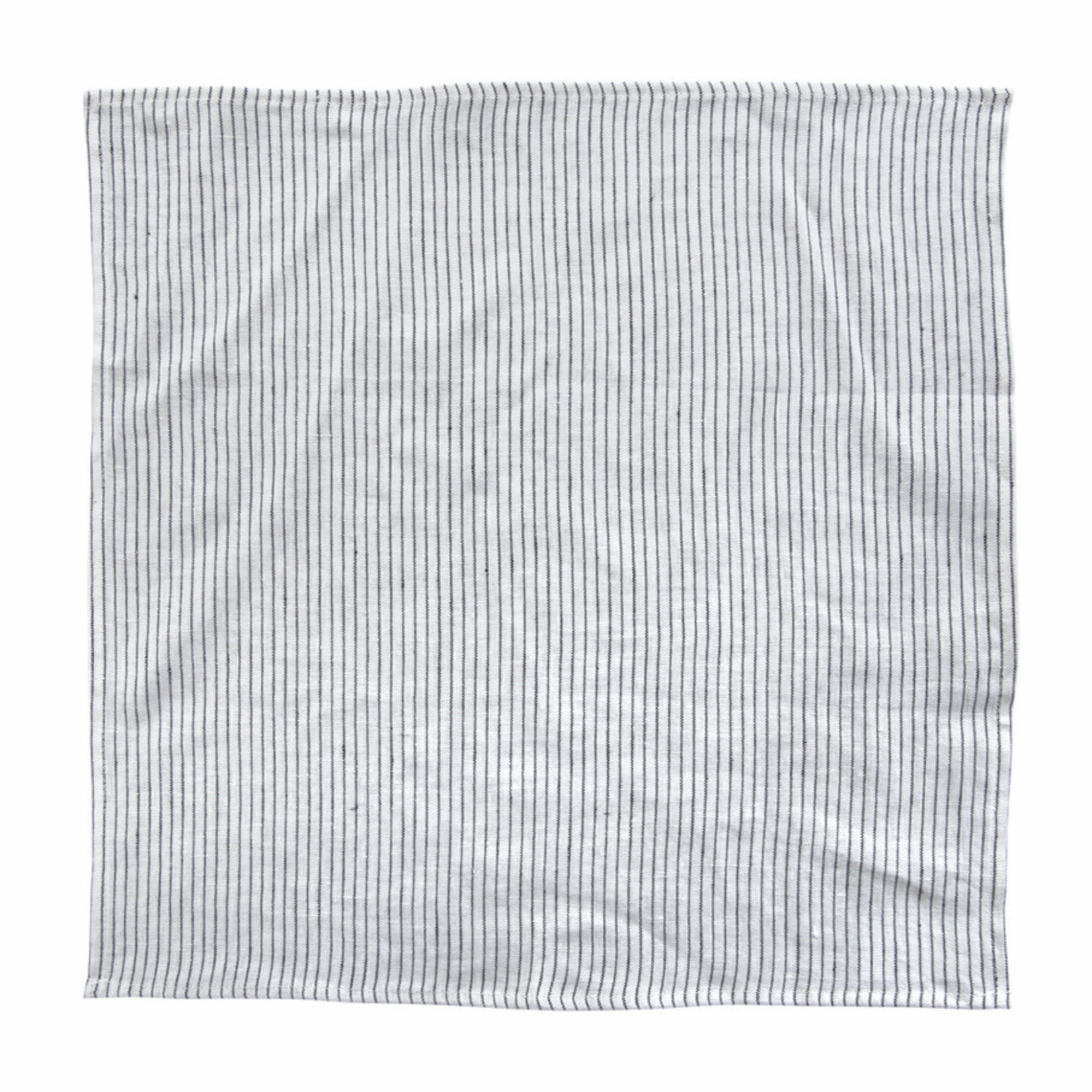 Serviette 47x47cm weiss schwarz gestreift 100% Leinen