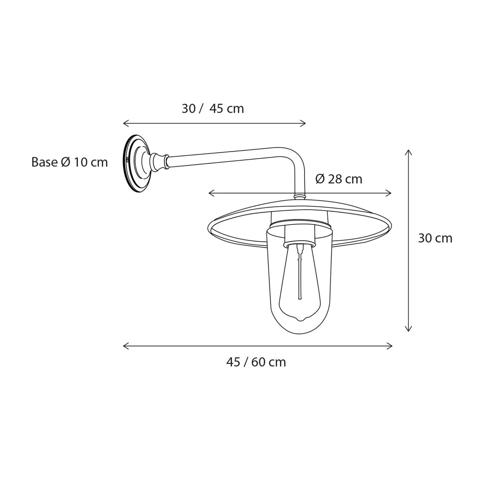 East Coast Wandlampe bronze gr. D28x60xH30cm