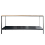 Sideboard schwarz matt Metall/weisse Eiche, 180x40xH80