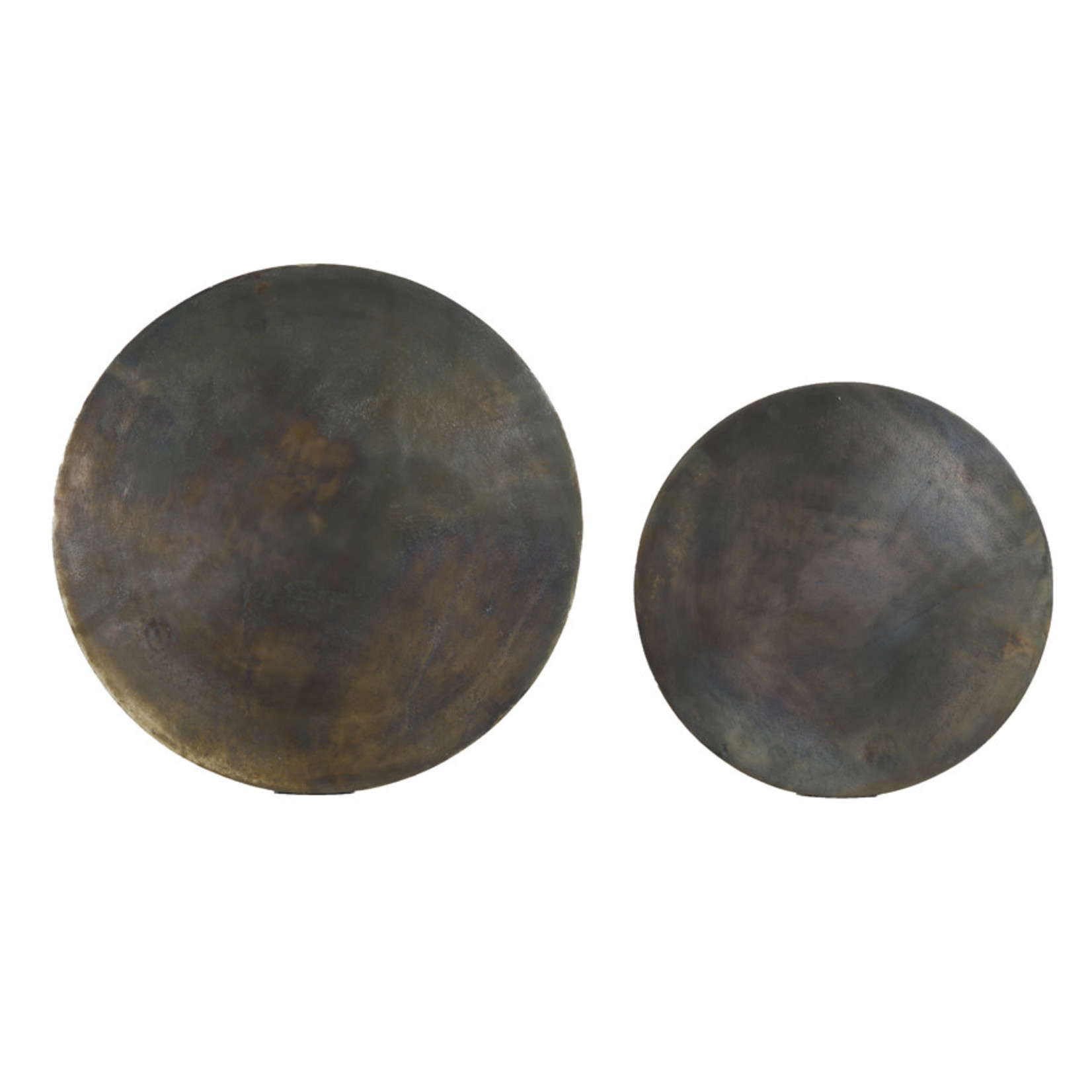 Beistelltisch 2er Set D40xH40cm+D49xH46cm antik bronze