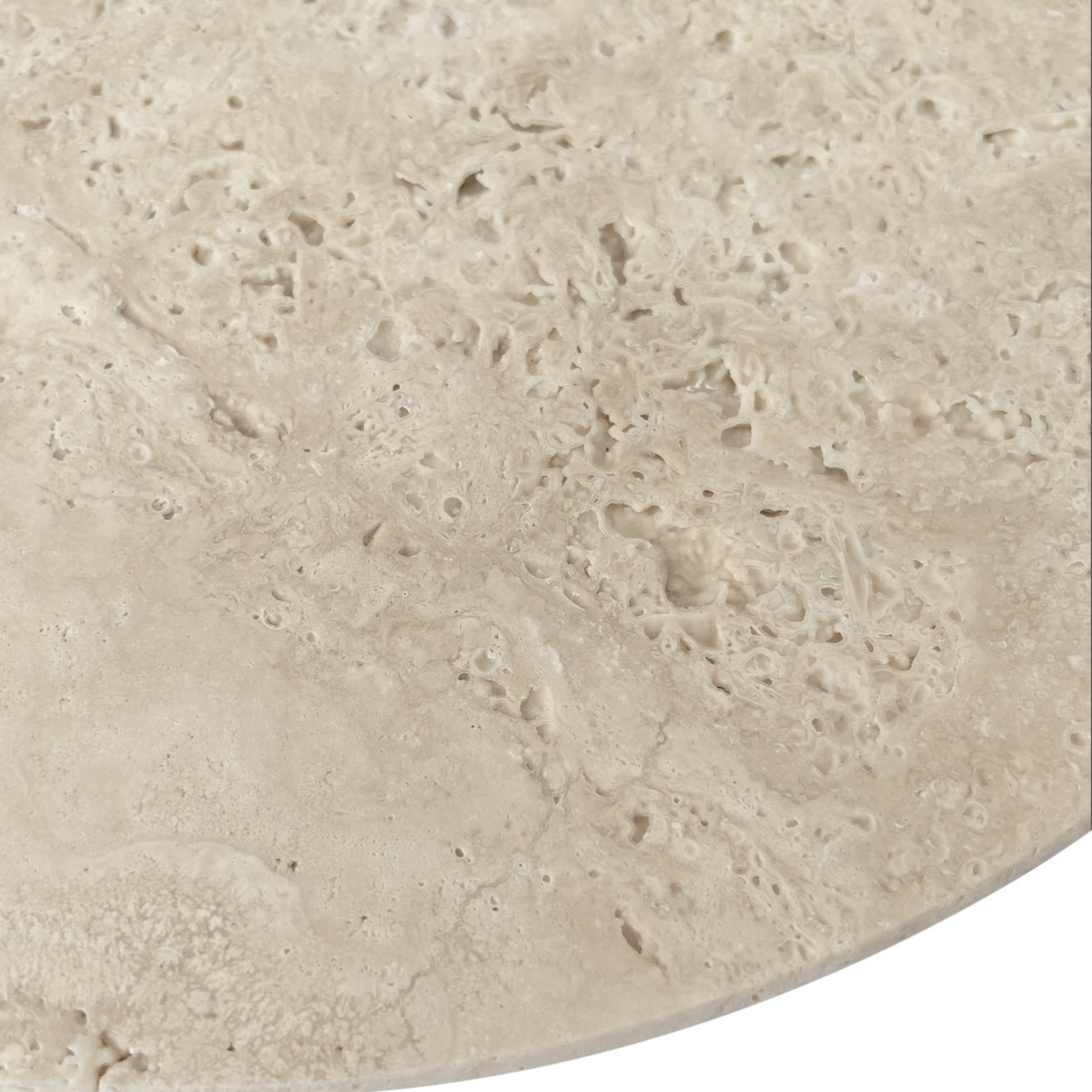 Viola Salontisch D40xH52cm Metall Anodic brown & Travertine beige
