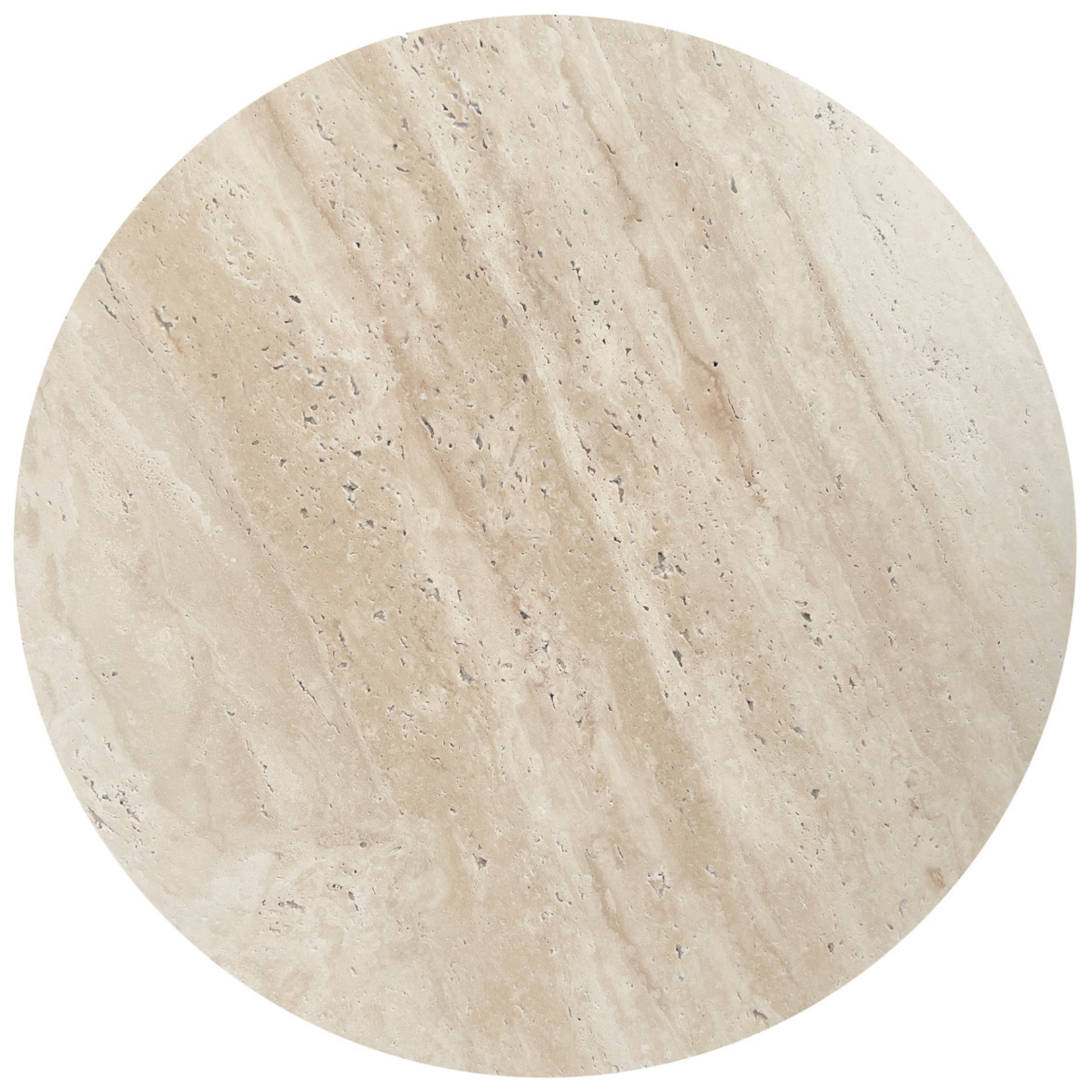 Viola Salontisch D60xH34cm Metall Anodic brown & Travertine beige