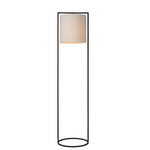 Mary Stehlampe D35xH150cm Metall schwarz & Leinen weiss