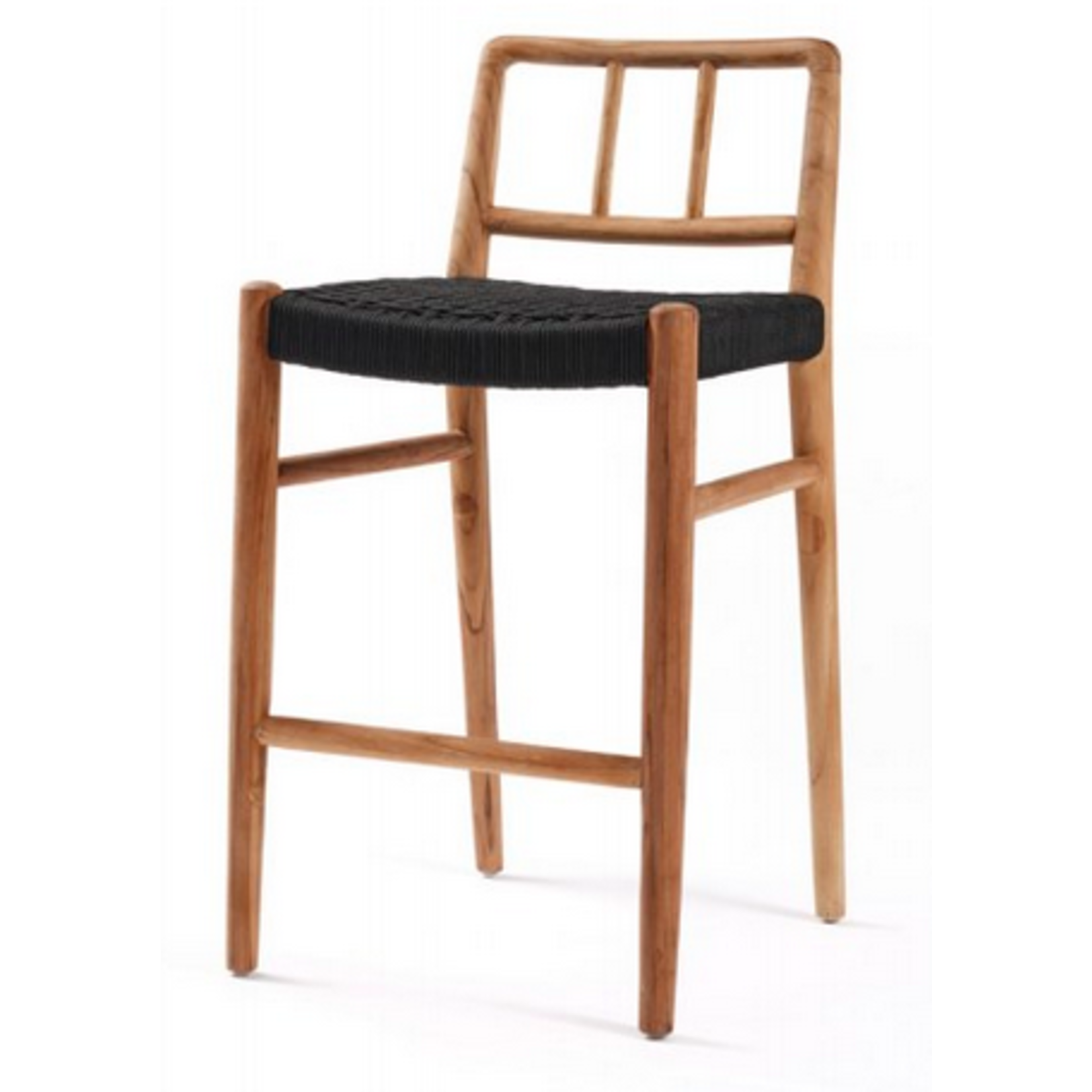 Bennett Counterstuhl Teak, schwarz, 47x51xH90cm, SH: 65cm