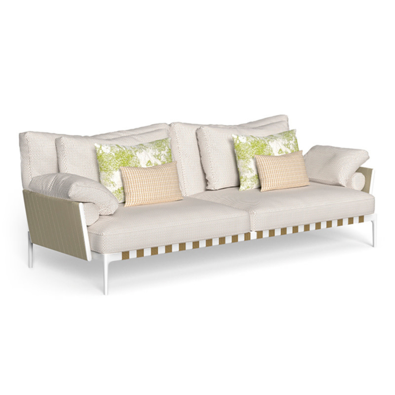 Salinas 3-Sitzer Outdoor Sofa Weiss-Beige, 283x105x85xSH38 cm