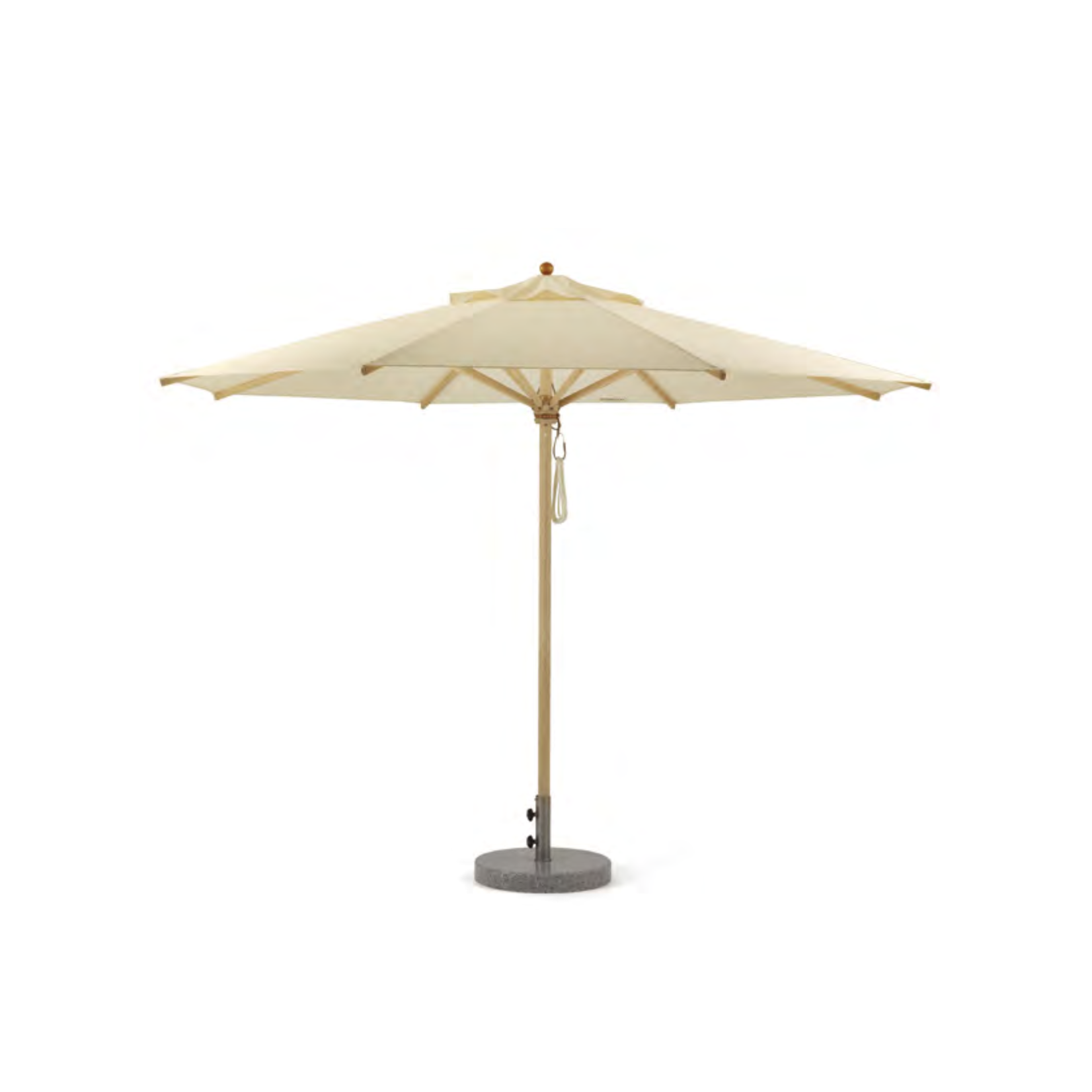 Sonnenschirm Klassiker D250cm, mit Flaschenzug & Knick, Natur 01