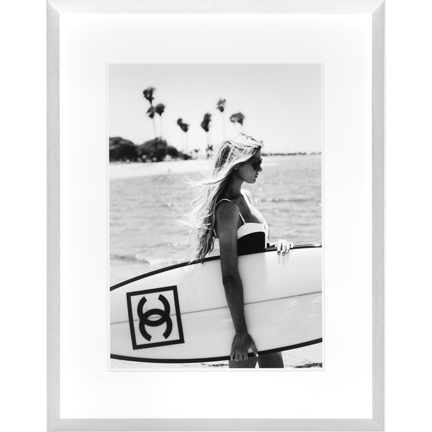 Bild Chanel Surfer Girl 75xH95cm Rahmen weiss