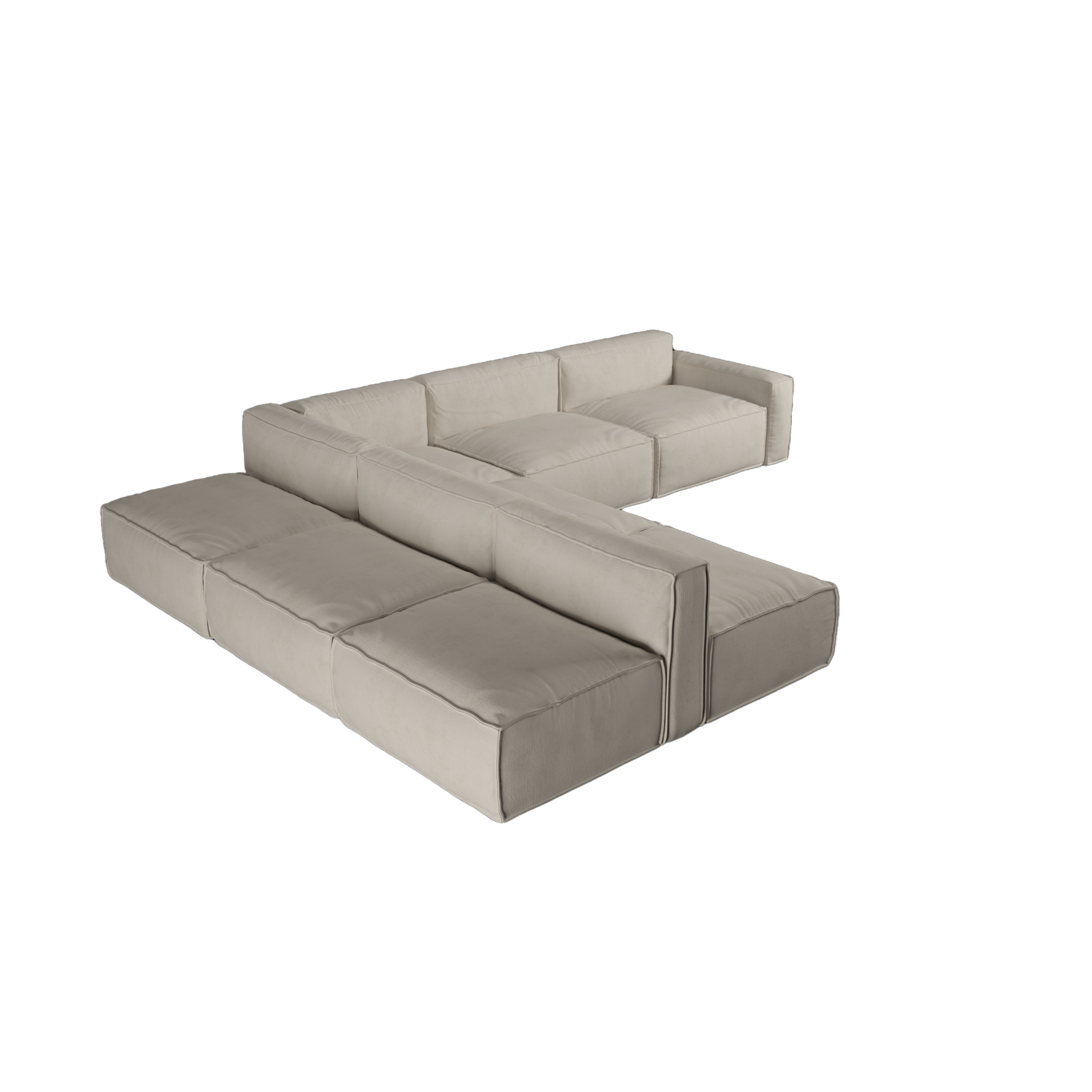 Sofa Orlando hellgrau, SEDEF 65