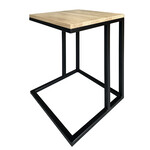 Sofatisch Metall schwarz matt/Eiche natur, 35x35xH55cm