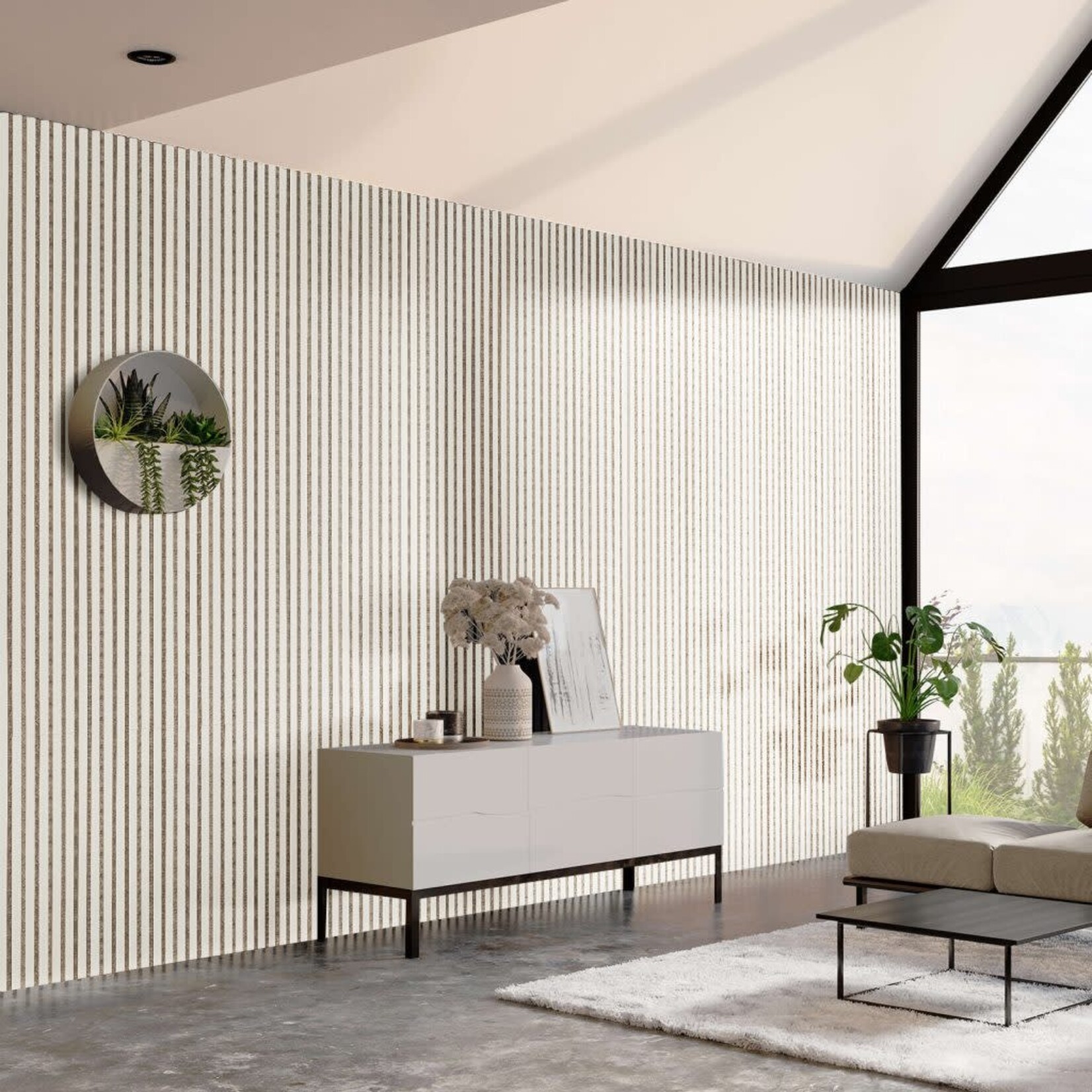 Akustikpaneel - Schnee, Filz Grau, 240x60x2.2cm
