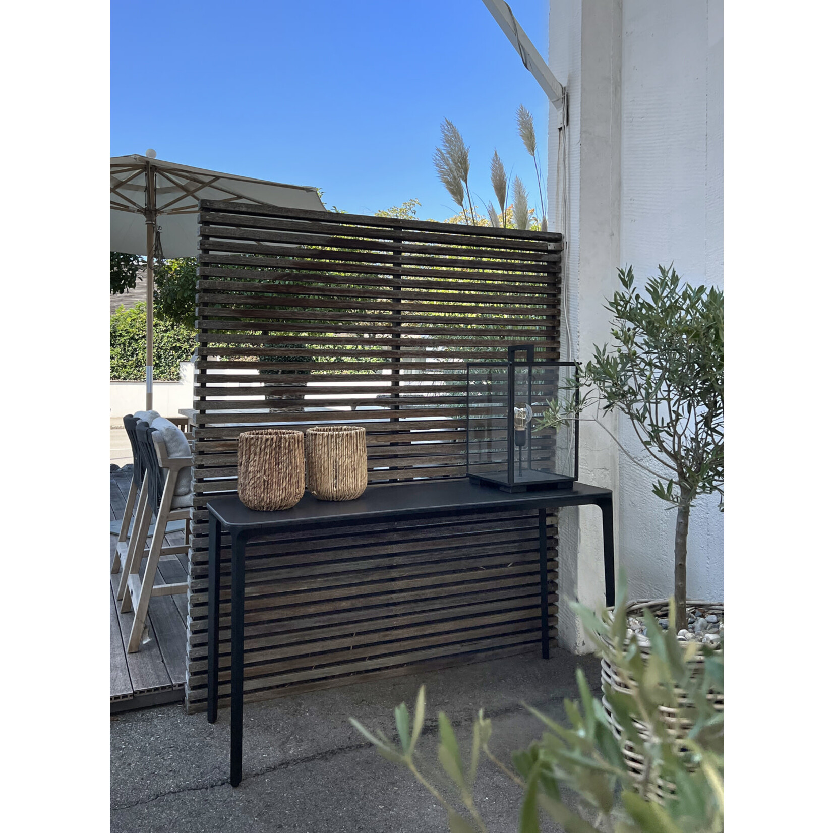 Sideboard schwarz 140X45xH74cm (In/Outdoor)