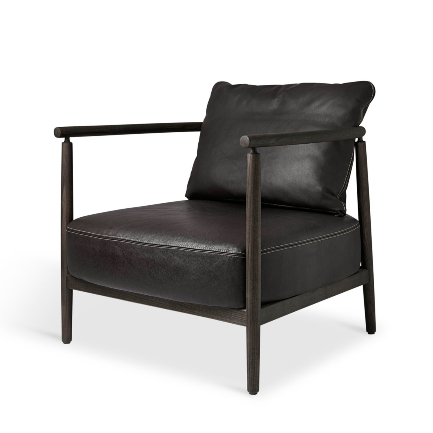 Hendric Lounge Chair 73x79xH79cm/SH39cm, Leder schwarz