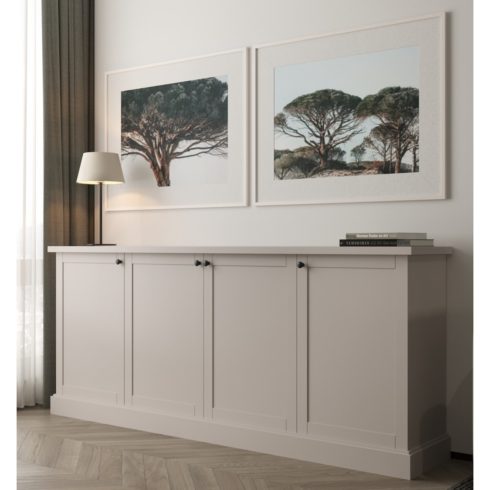 Patterson Kommode, 200x45xH85cm, Eiche weiss furniert