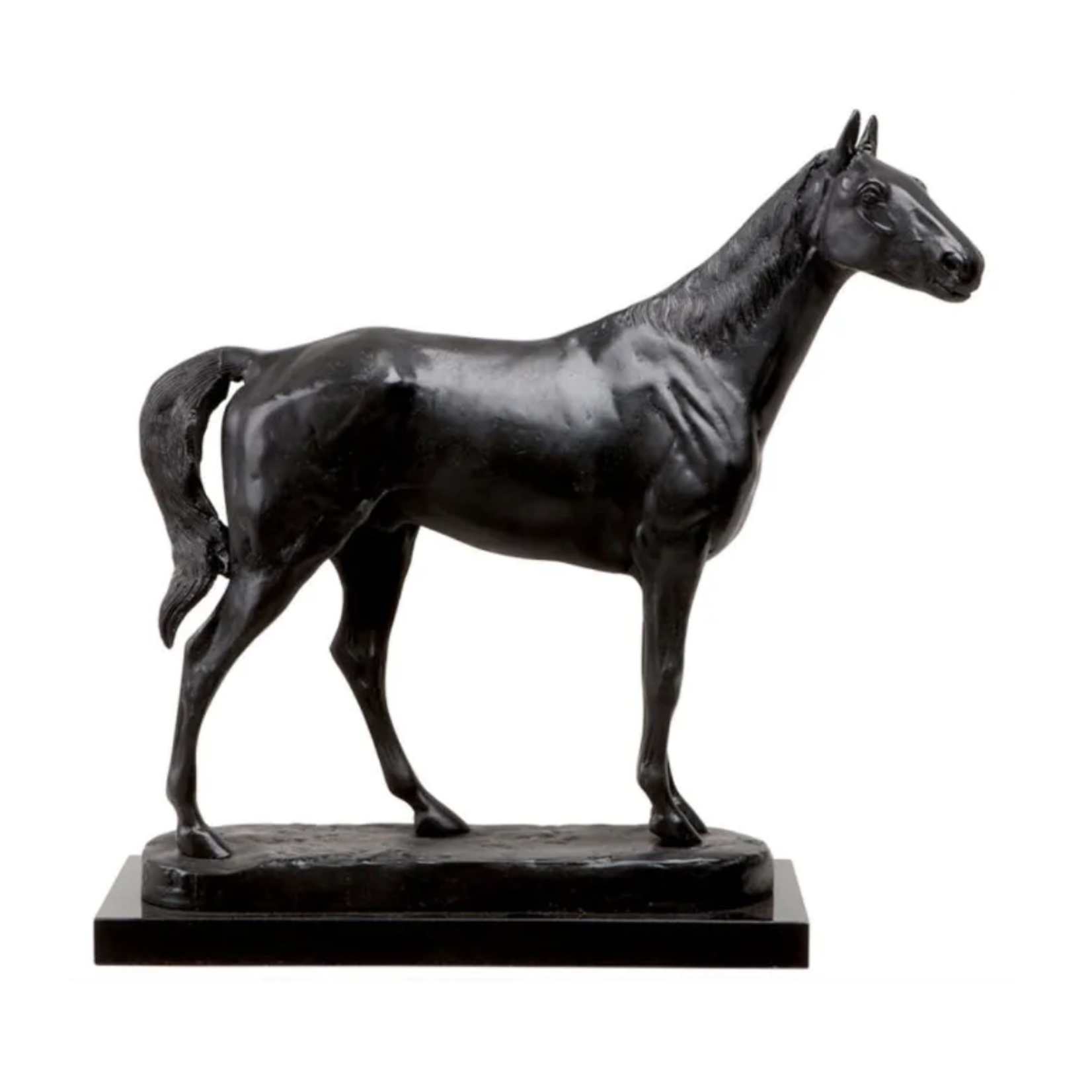 Rodondo Pferde-Statue 19x58xH57cm schwarz