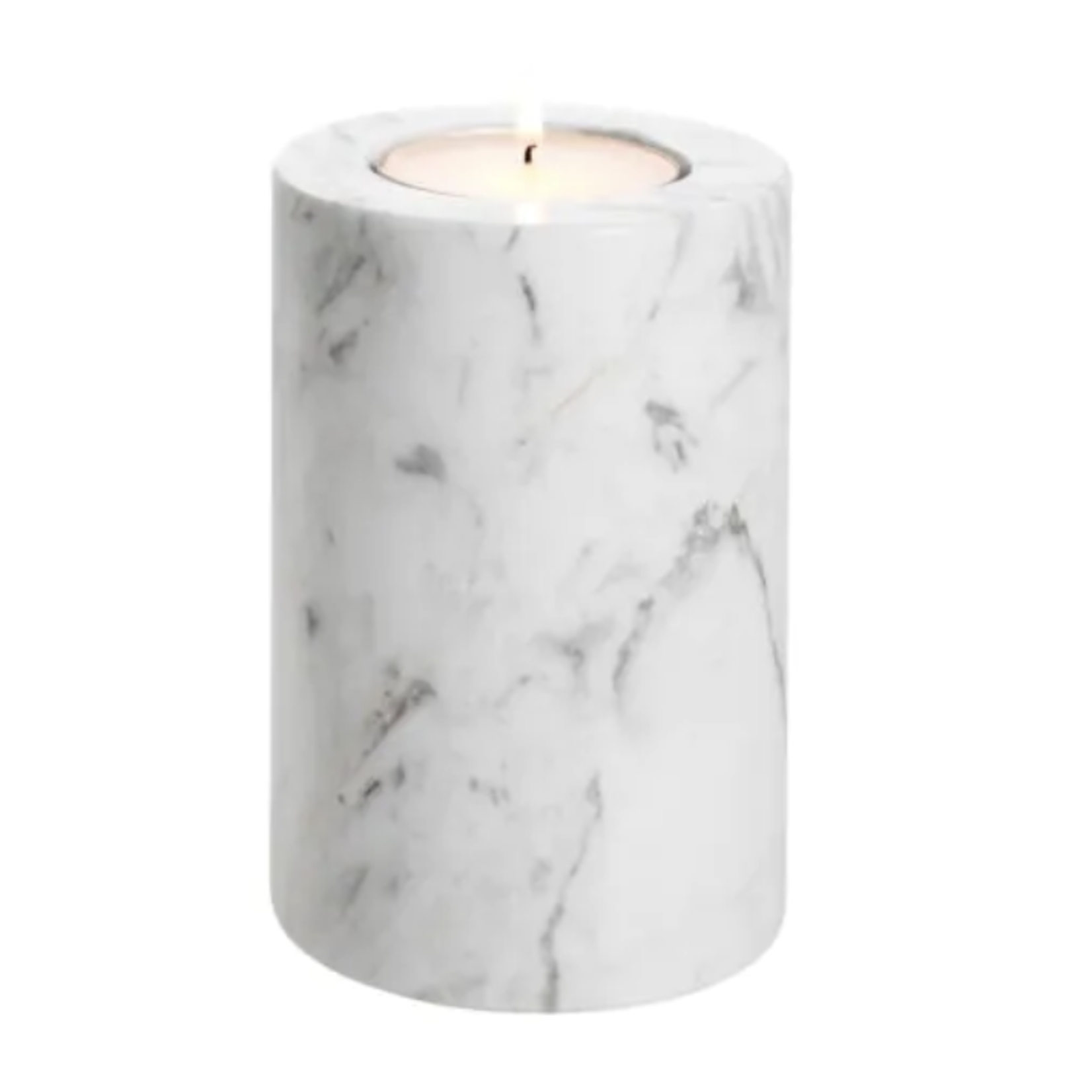 Tobor S Kerzenhalter D10xH15cm Marmor weiss