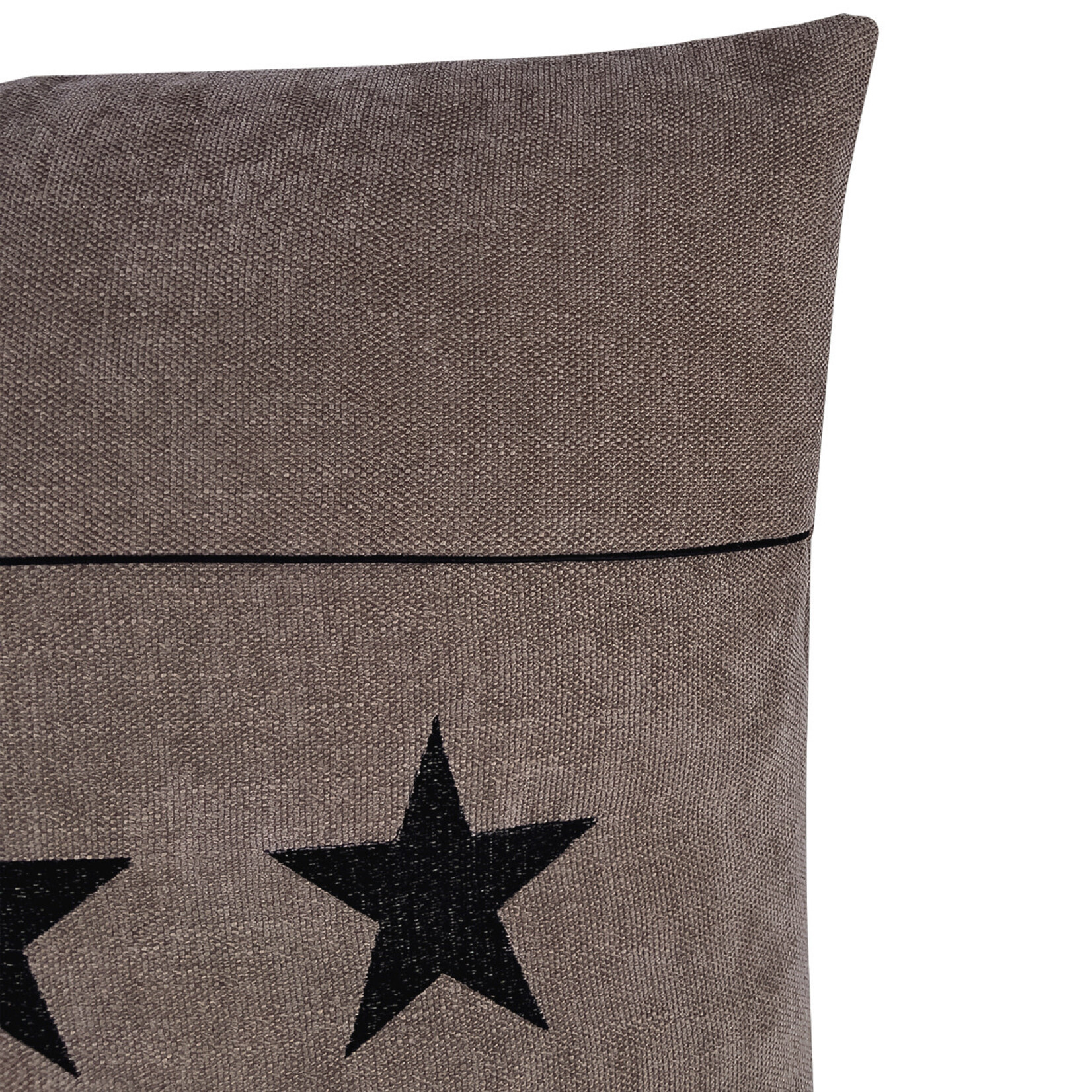 Romeo Kissen Sterne mit Biesen taupe 55x55cm