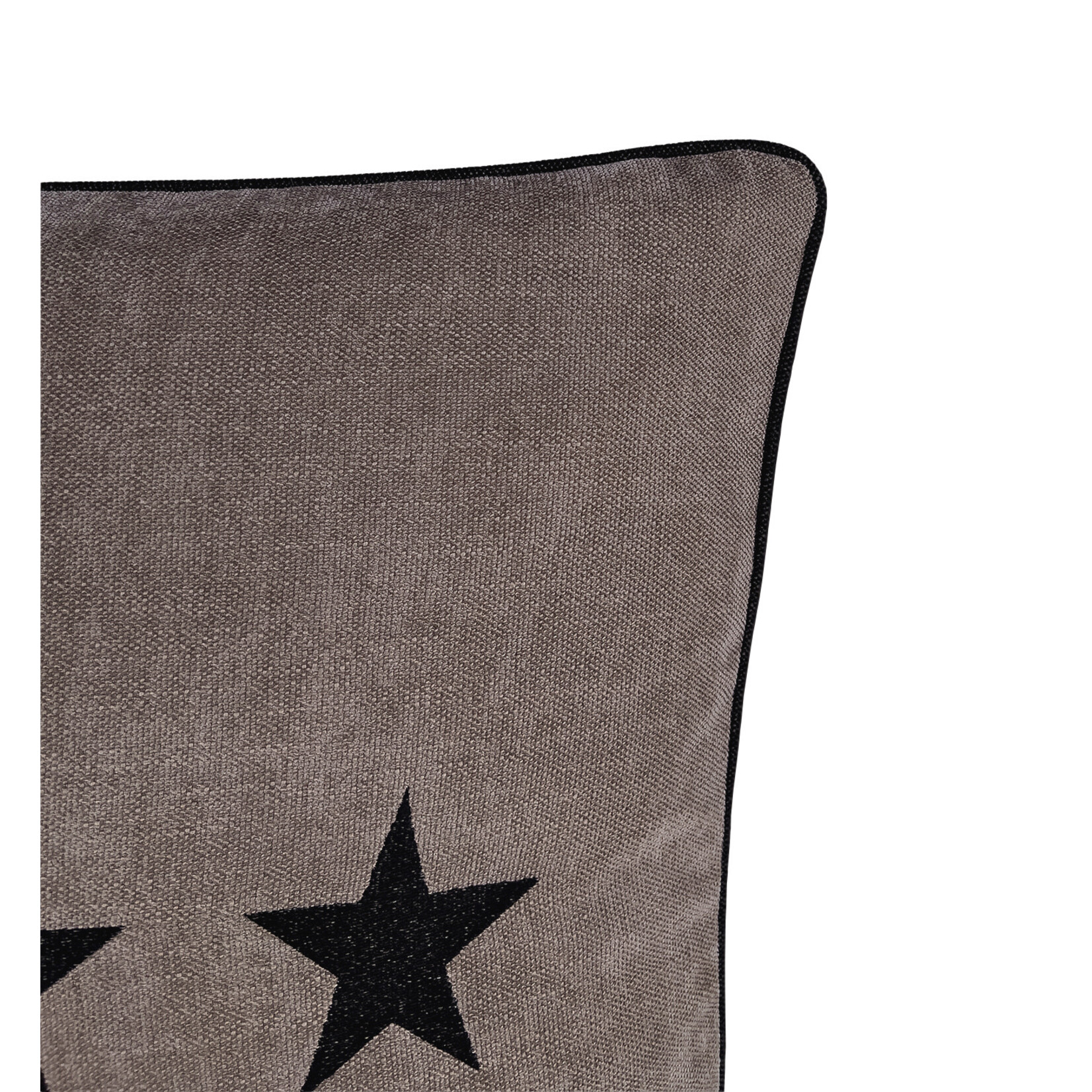 Romeo Kissen Sterne mit Biesen taupe 55x55cm