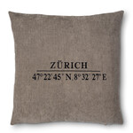 Area Kissen Zürich, Stoff: andrea taupe, ohne Keder, 55x55cm