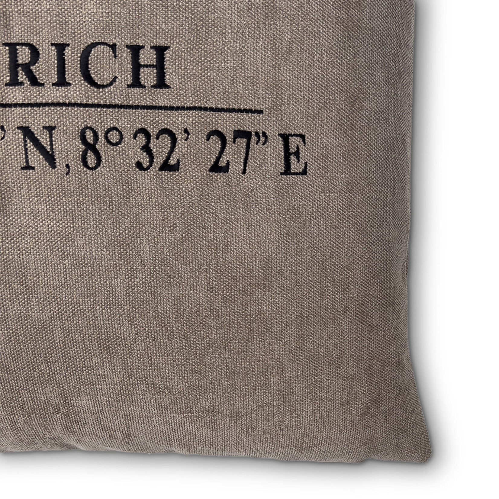 Area Kissen Zürich, Stoff: andrea taupe, ohne Keder, 55x55cm