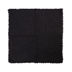 Serviette schwarz grob mit Fransen 45x45cm, 100% Leinen