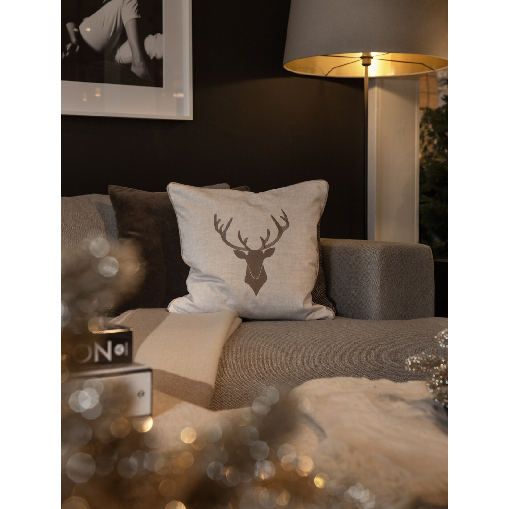 Romeo Kissen Hirsch beige 50x50cm