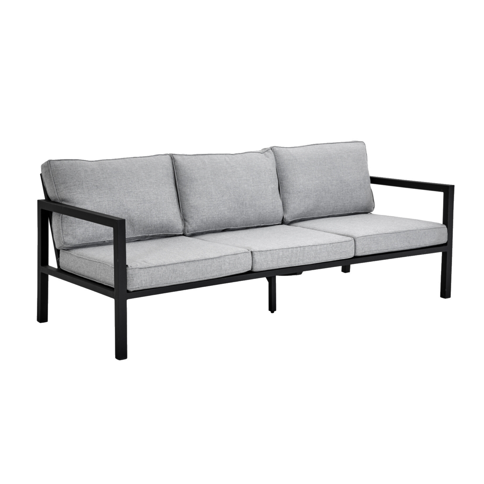 Sofa Benny 3er schwarz, 206x88xH76cm, inkl. Kissen