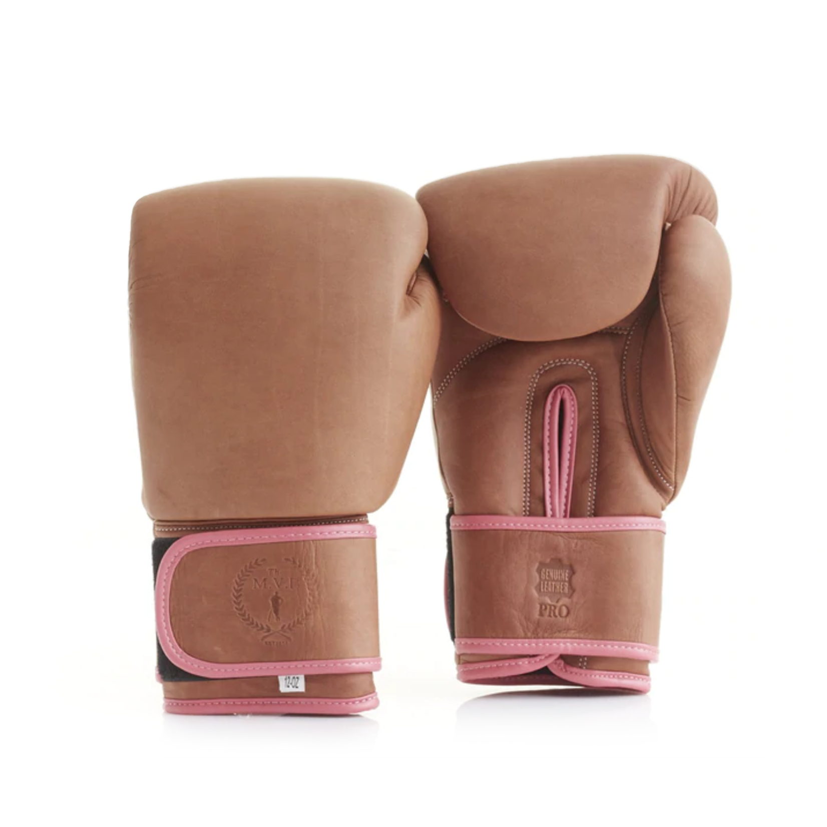 MVP - Pro Ladies Deluxe Tan Leather Boxing Gloves (Strap Up) 12oz L/XL