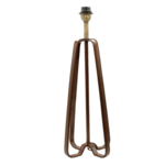 Lampenständer Kreuz 23x23xH58.5cm Messing & Leder cognac