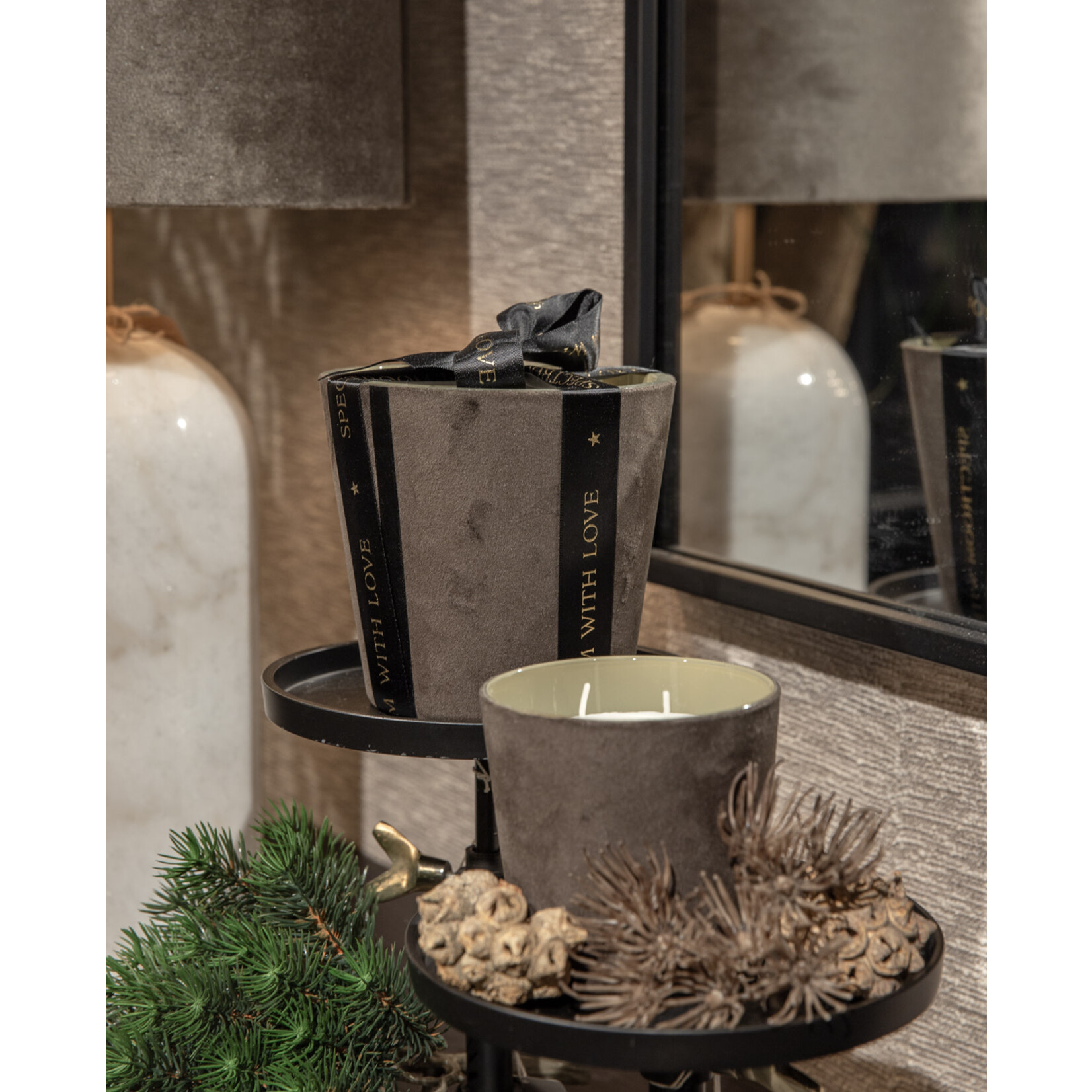 Kerze Velvet XL, Farbe: Dunkelbraun